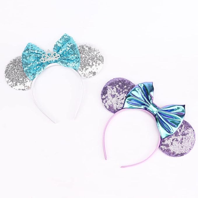 DRESHOW Mouse Ears Bow Headbands Glitter Party Decoration Cosplay Costume for Women