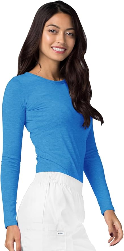 Adar Underscrubs for Women 3 Pack - Long Sleeve Underscrub Comfort Tee