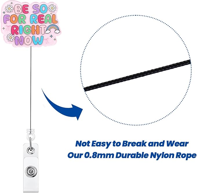 Be So for Real Right Now Funny Nurse Badge Reel, Cute Retractable ID Card Badge Holder, Name Tag Medical Badge Clip for RN CNA LPN MA Nurse Student Doctor Teacher Coworker Friends and Office Workers