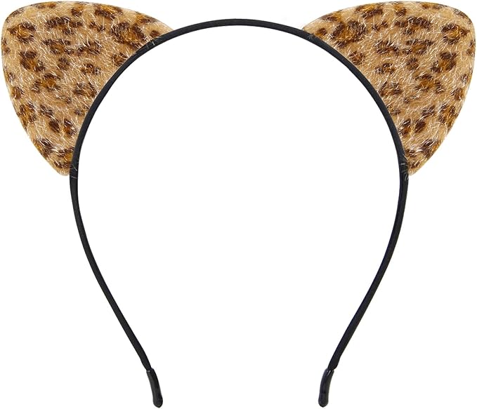 FANYITY Leopard Ears Headband, Cheetah Ears, Animal Ears for Girls & Women Halloween Costume Cosplay or Party Decoration (Leopard Ears)