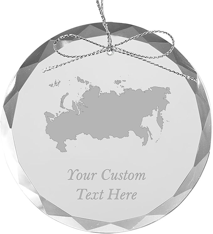 Russia, Personalized Travel Christmas Ornament – Customized Engraved Glass Keepsake - Custom Family Trip & Vacation, 2024, 2025, 2026, 2027 & Name – Destination Xmas Holiday Ornament