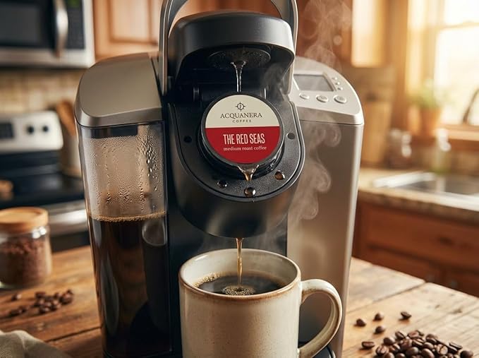 Acquanera Coffee - The Red Seas, Medium Roast Coffee - 100% Arabica - Single Serve Coffee Pods Compatible With K-cup Brewers - 24 count