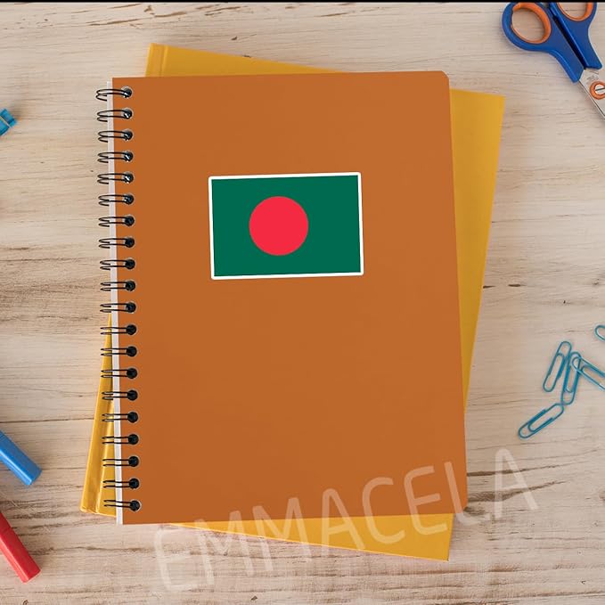 (3PCS) Bangladesh Flag stickers, Countries Flag Stickers - Waterproof Vinyl Decals For Laptops, Tumblers, Water Bottles, Books, Scrapbooks, Size 3 x 2 Inch