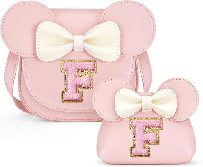 QLOVEA Toddler Purse Gifts for Girls, Little Girl Purse Kids Wallet Crossbody Bag, Birthday Gifts for 3 4 5 6 7 8 Year Old Girl (F, Pink)