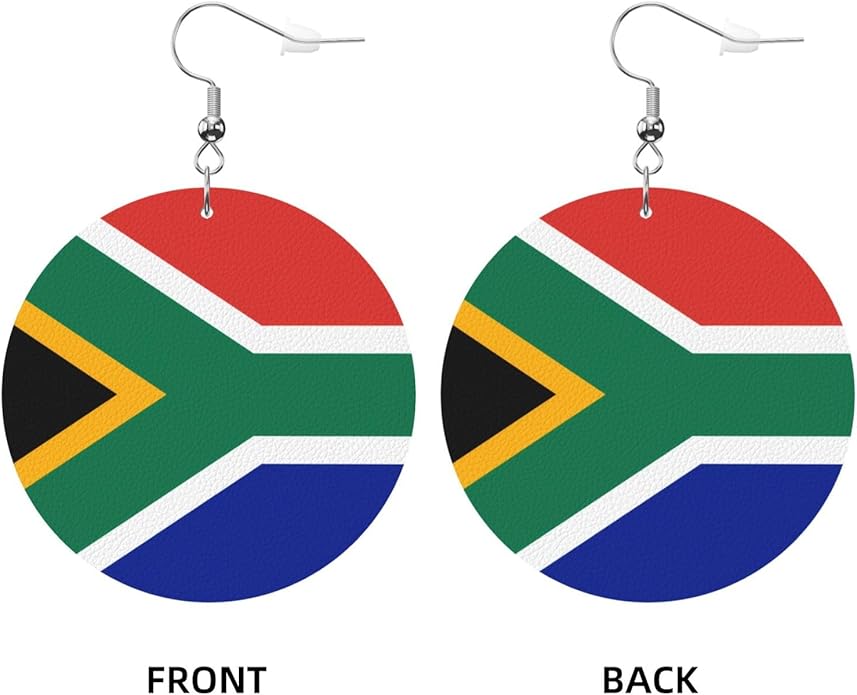 Round Faux Leather Earrings for Women Lightweight Double-Side Printed Drop Dangle Earring for Festival Party Gift