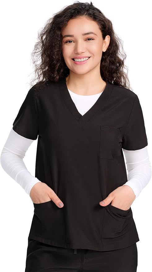 COZYFIT 3 Pack Scrub Undershirts Long Sleeve Women - Underscrub Comfort Tee