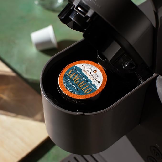 Fresh Roasted Coffee, Sangallo Italian Craft Artisan Blend, Dark Roast, Kosher, 24 Pods for K cup Brewers