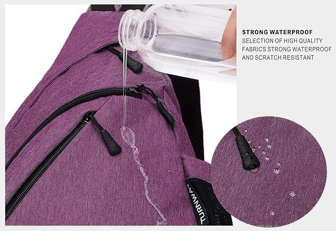 TurnWay Water-Proof Sling bag/Crossbody Backpack/Shoulder Bag with USB Charging Port for Travel, Hiking, Cycling, Camping
