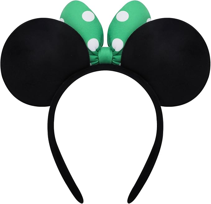 ODOCARE Handmade Mouse Ears Headband for Women and Ladies, Polka Dot Bow Minnie Ears Costume Accessories
