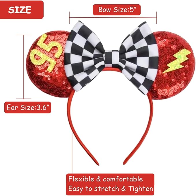 Sequin Mouse Ears Headbands for Women Girls Boys, Glitter Bows Headband for Kids Adults Birthday Party Costume Halloween