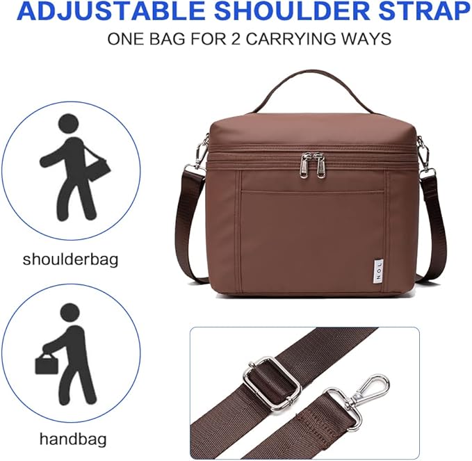 NOL Natural Organic Lifestyle Insulated Lunch Bags for Women Cooler Bag Lightweight Nylon Waterproof Lunch Box For Work