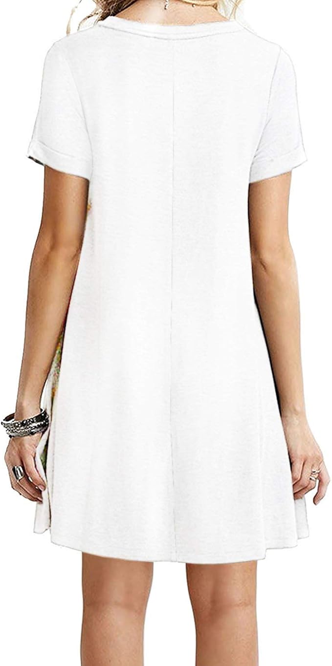 MOLERANI Women's Casual Plain Simple T-Shirt Loose Dress