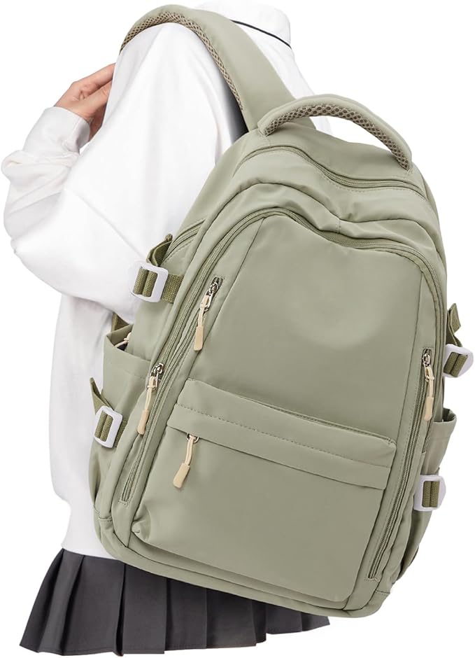 BOXSAM Lightweight Backpack for Women, Large Laptop Travel Backpack Casual Daypack College Bag Rucksack for Men. Green
