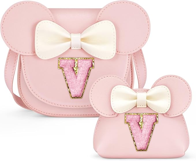 QLOVEA Toddler Purse Gifts for Girls, Little Girl Purse Kids Wallet Crossbody Bag, Birthday Gifts for 3 4 5 6 7 8 Year Old Girl (V, Pink)