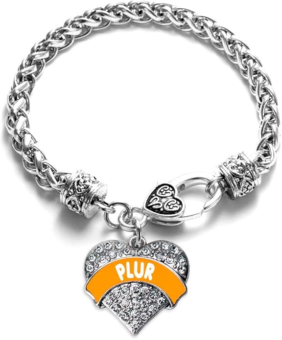 Inspired Silver - Silver Pave Heart Charm Bracelet with Cubic Zirconia Jewelry