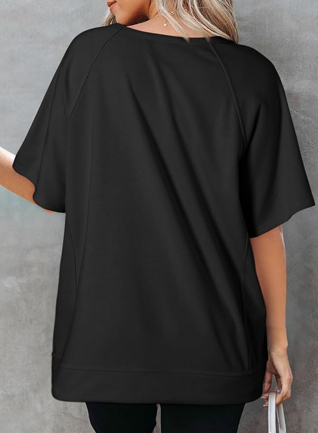 Dokotoo Oversized T Shirts for Women Crewneck Short Sleeve Casual Summer Tops Lightweight Loose High Low Blouse