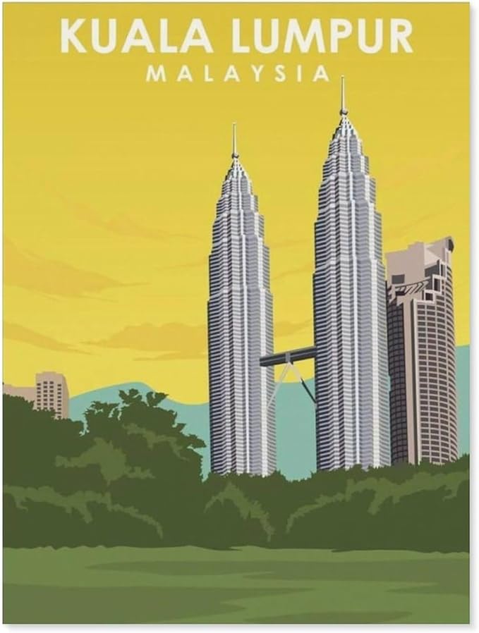 Jigsaw Puzzle 1000 Pieces for Adults，Malaysia Kuala Lumpur Skyline，Paper Puzzle - Unique Suitable for Teenagers and Adults（38x26cm）-BK61