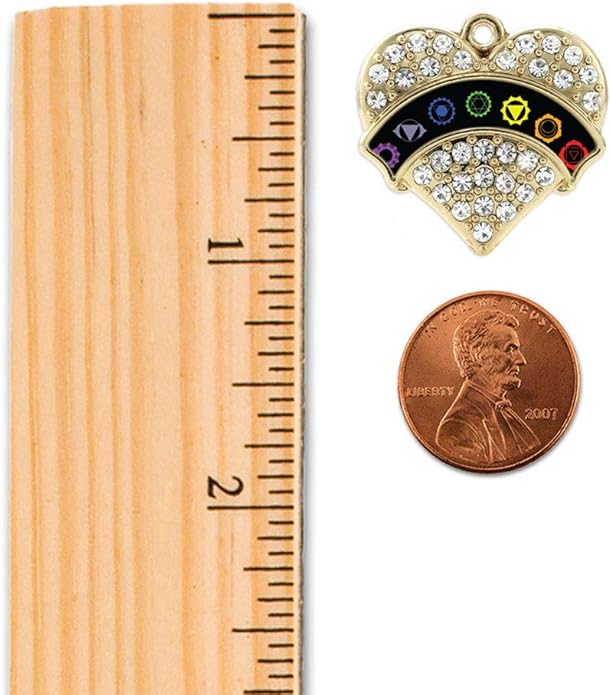 Inspired Silver - Gold Pave Heart Charm Bracelet with Cubic Zirconia Jewelry