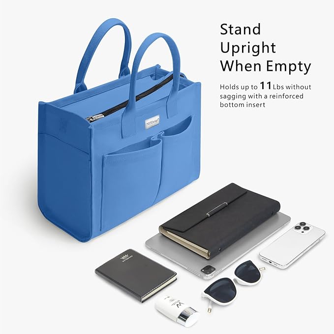 TOPDesign Heavy-Duty Canvas Tote Bag for Women, Adjustable Crossbody/Shoulder Handbag with 9 Pockets, Everything Tote