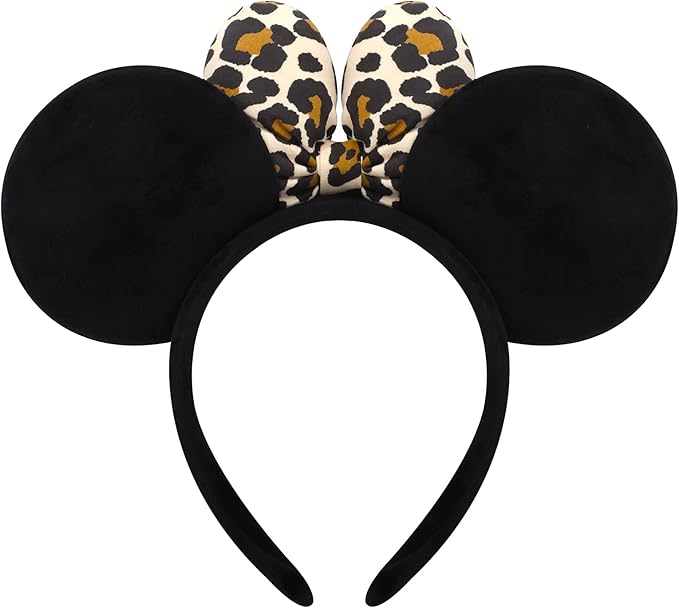 ODOCARE Handmade Mouse Ears Headband for Women and Ladies, Polka Dot Bow Minnie Ears Costume Accessories