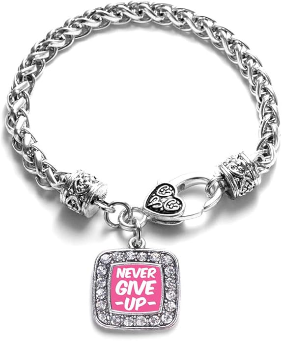 Inspired Silver - Silver Square Charm Bracelet with Cubic Zirconia Jewelry