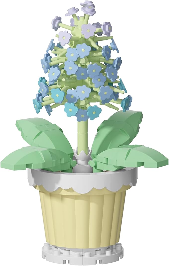 Jollcnoia Hyacinth Mini Flower Potted Plant Bonsai Building Toy Blocks Particle Flower Botanical