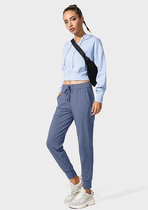SANTINY Women's Joggers Pants Pockets Drawstring Running Sweatpants for Women Lounge Workout Jogging
