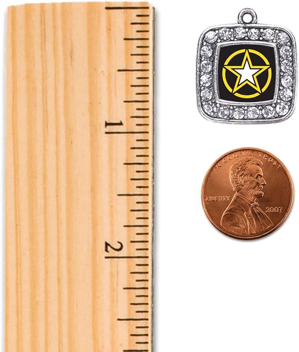 Inspired Silver - Silver Square Charm French Hook Drop Earrings with Cubic Zirconia Jewelry