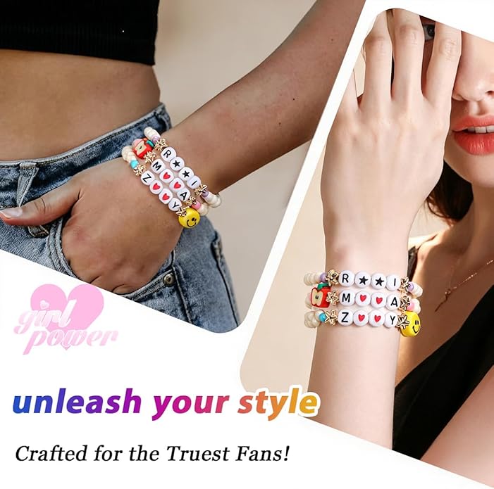 AICase for Korea-Pop Merch Gifts Toys Inspired Bracelets 3 Pcs Stackable Stretch Friendship Beaded Bracelets for Unique Merchandise Jewelry Gifts for Fans Women Men Stocking Stuffers_Crystal