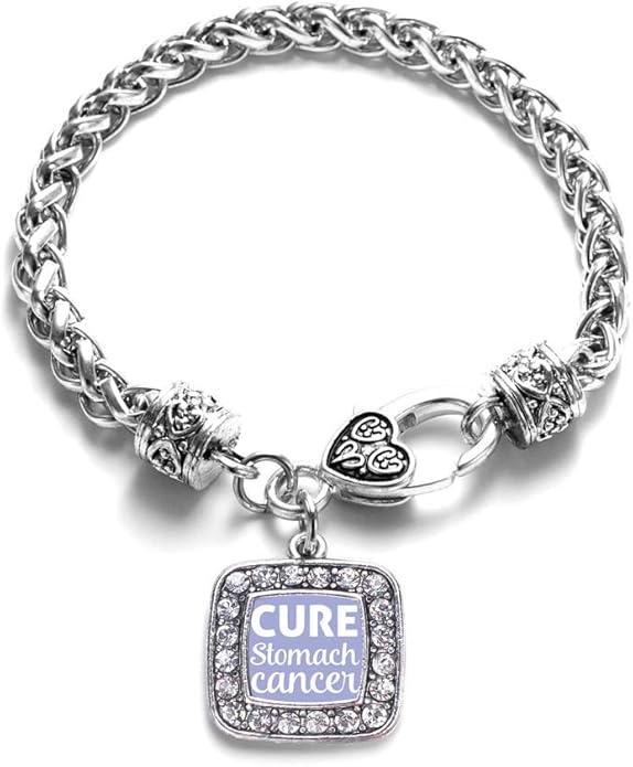 Inspired Silver - Silver Square Charm Bracelet with Cubic Zirconia Jewelry