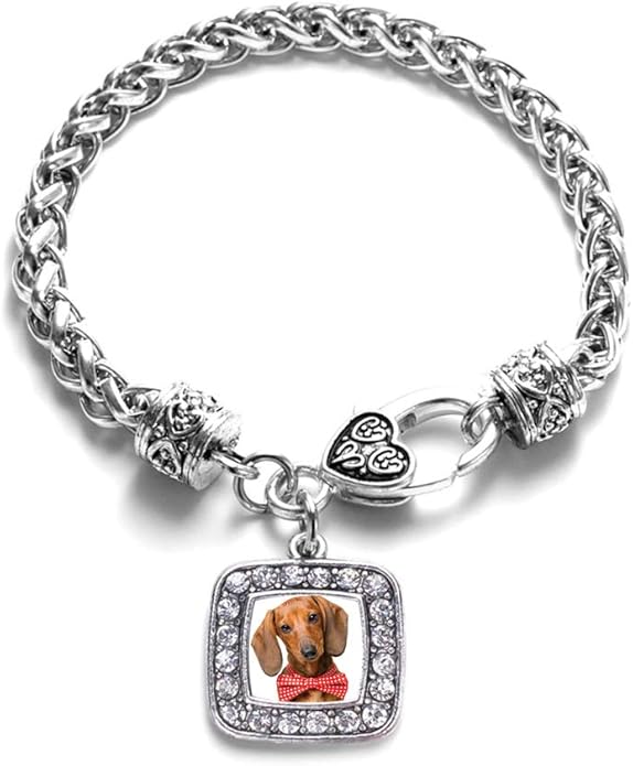Inspired Silver - Silver Square Charm Bracelet with Cubic Zirconia Jewelry