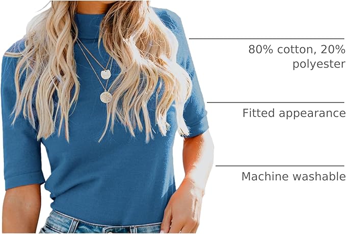 LIYOHON Womens Tops Dressy Casual Mock Turtleneck Business Short Sleeve T Shirts Going Out Tops 2026