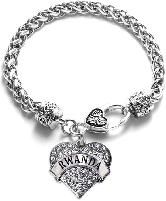 Inspired Silver - Silver Pave Heart Charm Bracelet with Cubic Zirconia Jewelry