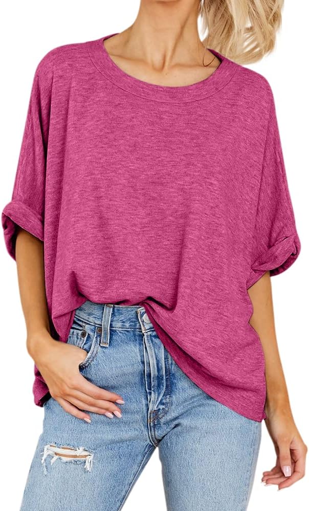 Women Oversized T-Shirt Summer Casual Short Sleeve Loose Tee Tops