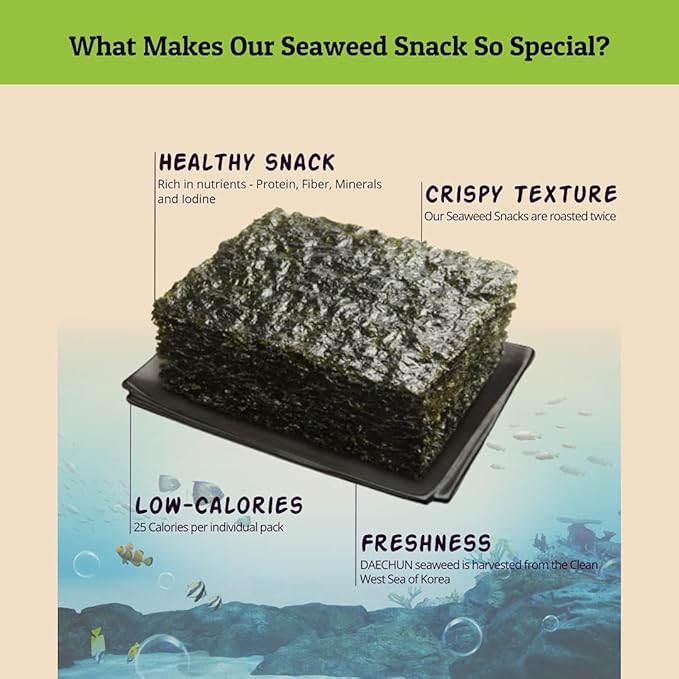 CHOI's 1 Wasabi Seaweed Snacks / (20 Pack) /Product of Korea/Kimbpa, Gimbap, Keto, Gluten Free, Full of Fiber, Vitamin, Mineral