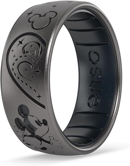 Enso Rings Etched Disney Collection - Mickey & Minnie Classic Dualtone Silicone Ring