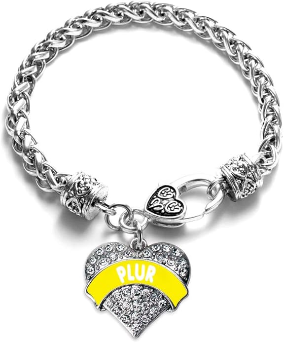 Inspired Silver - Silver Pave Heart Charm Bracelet with Cubic Zirconia Jewelry