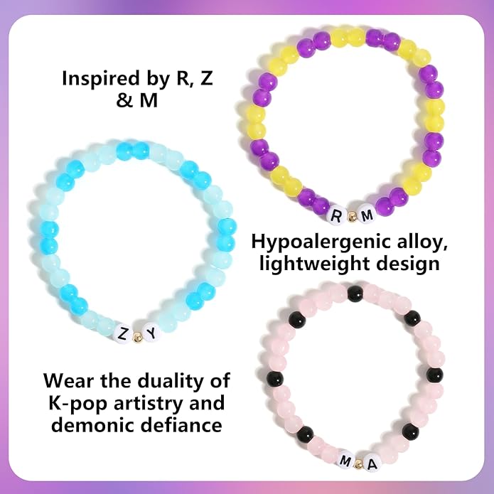 Phask for Korea-Pop Merch Bracelets Inspired Bracelets,Stackable Stretch Bracelets for Korea-Pop Stuff Fans Cosplay Outfit Gifts Accessories Jewelry Birthday Christmas