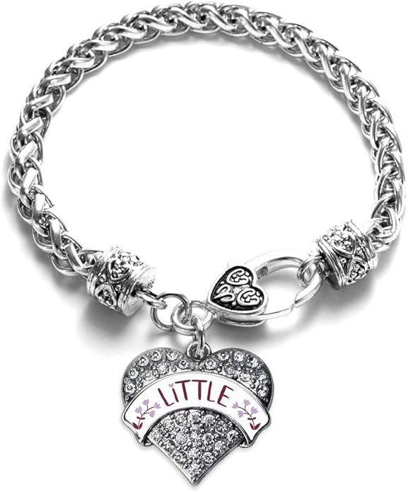 Inspired Silver - Silver Pave Heart Charm Bracelet with Cubic Zirconia Jewelry