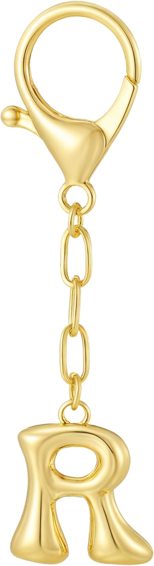 GAOKOXI Gold Bubble Initial Keychain Charm for Women Chunky Bag Purse Charms A-Z Letter Key Chains for Handbag Accessories