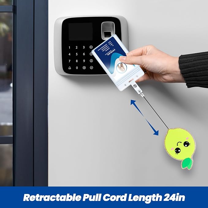Funny Lemon Badge Reel, Cute Retractable ID Card Badge Holder, Name Tag Work Badge Clips for RN LPN CNA Nicu Labor and Delivery Nurse Medical Assistant Nursing Student Dietitian Teacher