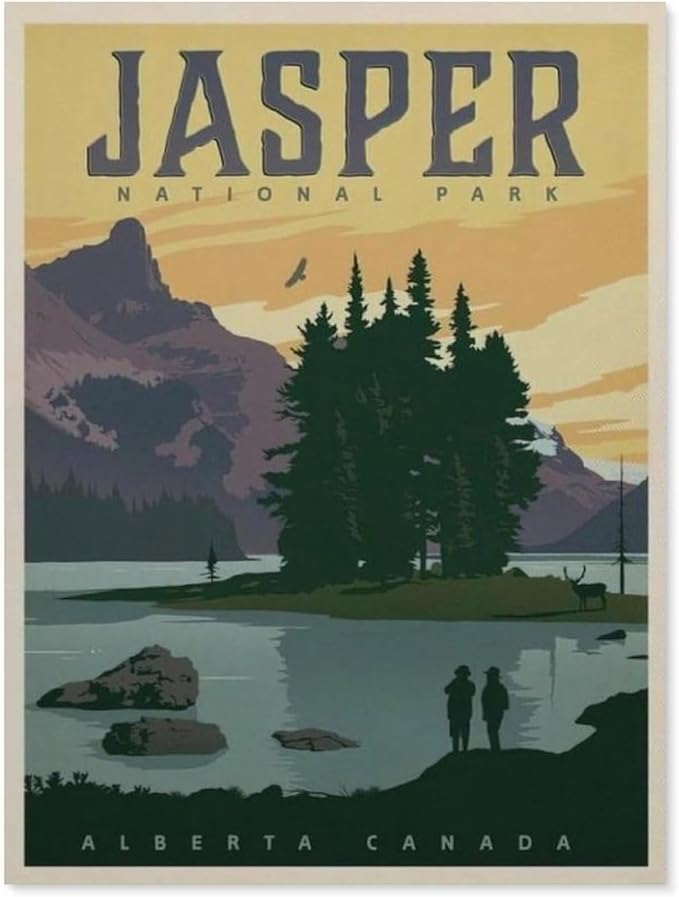 Jigsaw Puzzles for Adults 1000 Piece，Jasper Park - Canada Poster，Difficult Puzzle Perfect Educational Gift for Boys and Girls（50x70cm）-BL71