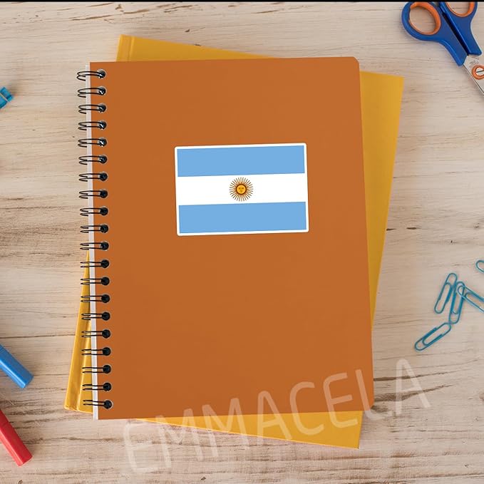 (3PCS) Argentina Flag stickers, Countries Flag Stickers - Waterproof Vinyl Decals For Laptops, Tumblers, Water Bottles, Books, Scrapbooks, Size 3 x 2 Inch