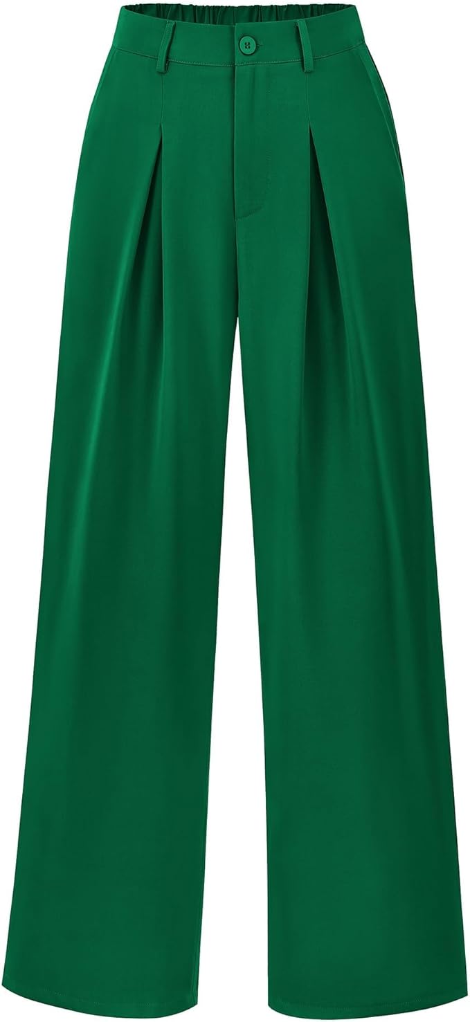 BTFBM Women High Waist Palazzo Pants Spring 2026 Casual Wide Leg Trousers Loose Work Office Business Suit Pant Pockets