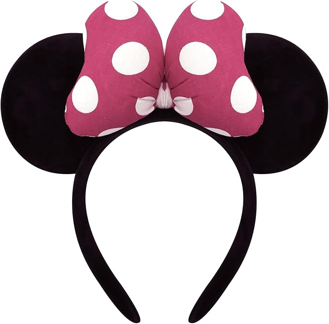 ODOCARE Handmade Mouse Ears Headband for Women and Ladies, Polka Dot Bow Minnie Ears Costume Accessories