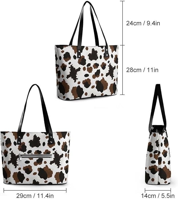 Fashion Leather Tote Bag Travel Work Daily Essentials Handbag Unisex Handbag