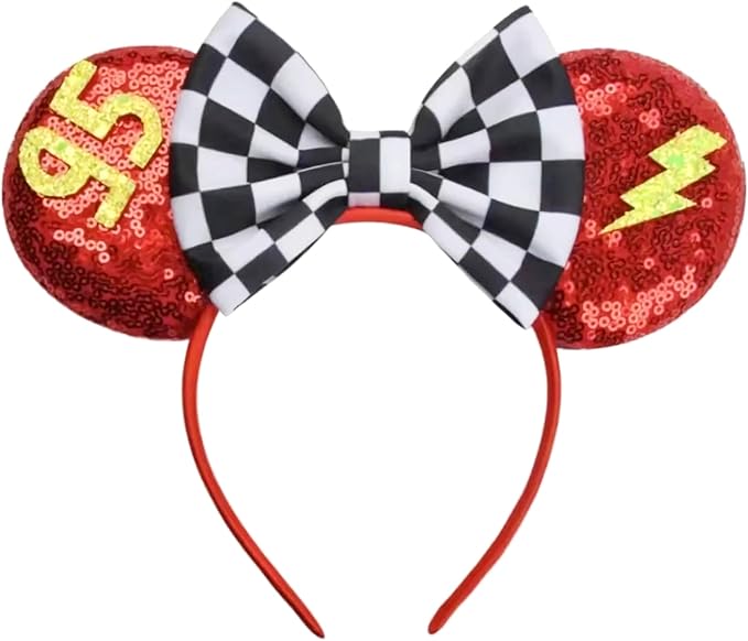 Sequin Mouse Ears Headbands for Women Girls Boys, Glitter Bows Headband for Kids Adults Birthday Party Costume Halloween