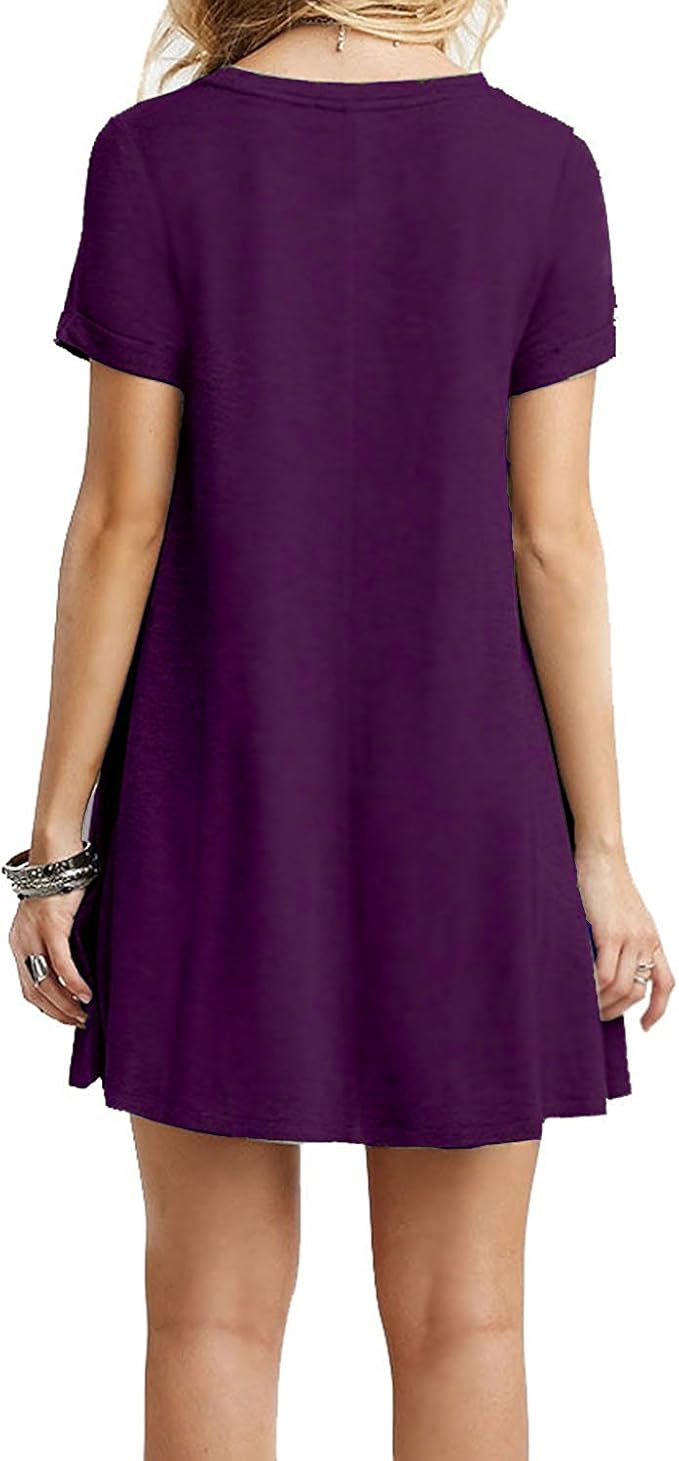 MOLERANI Women's Casual Plain Simple T-Shirt Loose Dress