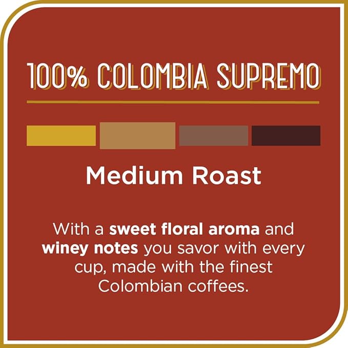 Don Francisco's 100% Colombia Coffee - 55 K-Cup Compatible Single-Serve Pods - 100% Arabica - Recyclable through TerraCycle - Floral Aroma with Winey Notes - Compatible with Keurig Brewers