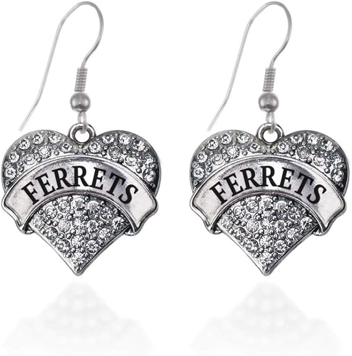 Inspired Silver - Silver Pave Heart Charm French Hook Drop Earrings with Cubic Zirconia Jewelry